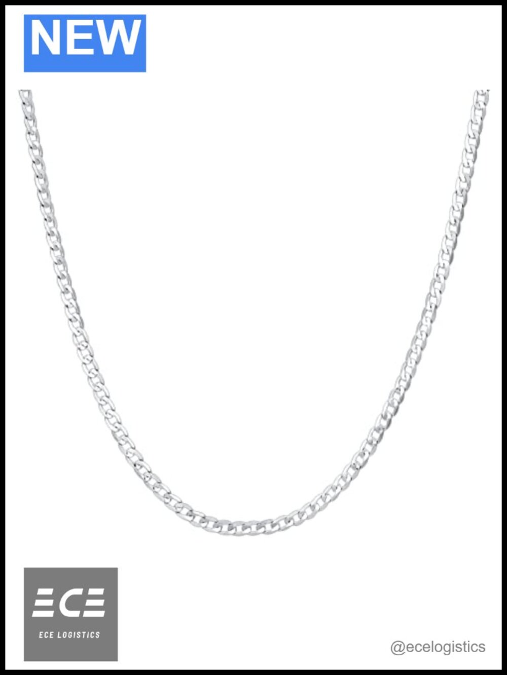 24k Gold/White Gold Plated 925 Sterling Silver Cuban Link Chain Necklace